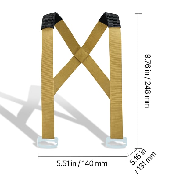 Flyttremmar, Stöder upp till 453,6 kg, Justerbart lyftsystem, Polypropylen