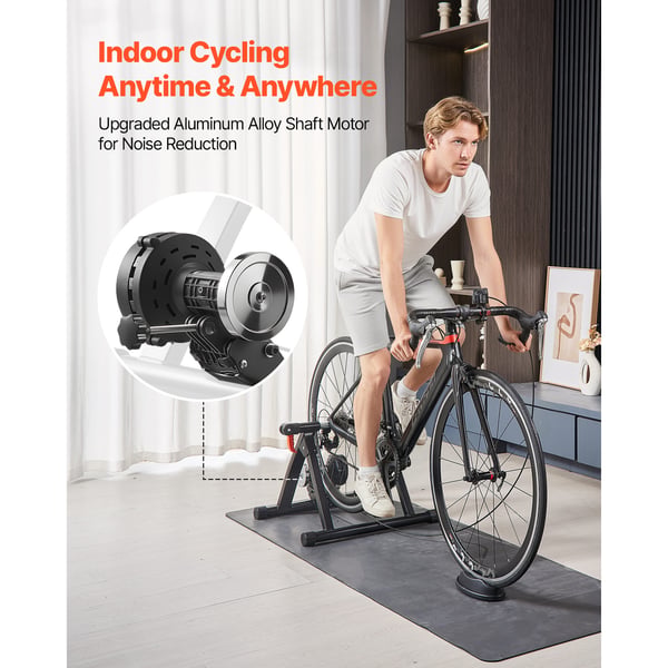 Cykeltræner, 6 niveauer modstand, 55.5x59x41 cm, sort, sammenklappelig magnetisk