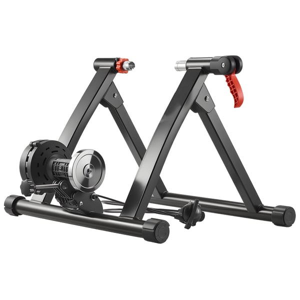 Cykeltræner, 6 niveauer modstand, 55.5x59x41 cm, sort, sammenklappelig magnetisk