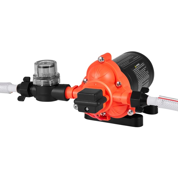 Vandpumpe, 12V DC 15,1 L/min selvansugende membran, sort, til campingvogn og marine