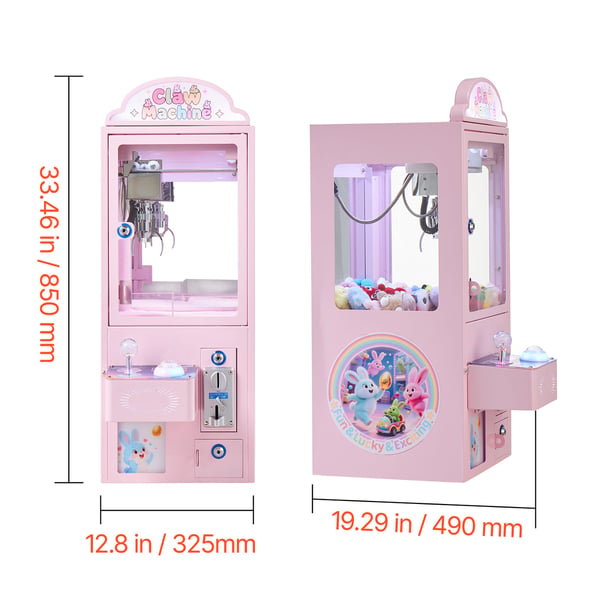 Klo Maskine 32.5x49x85 cm Pink Stål Arcade Spil