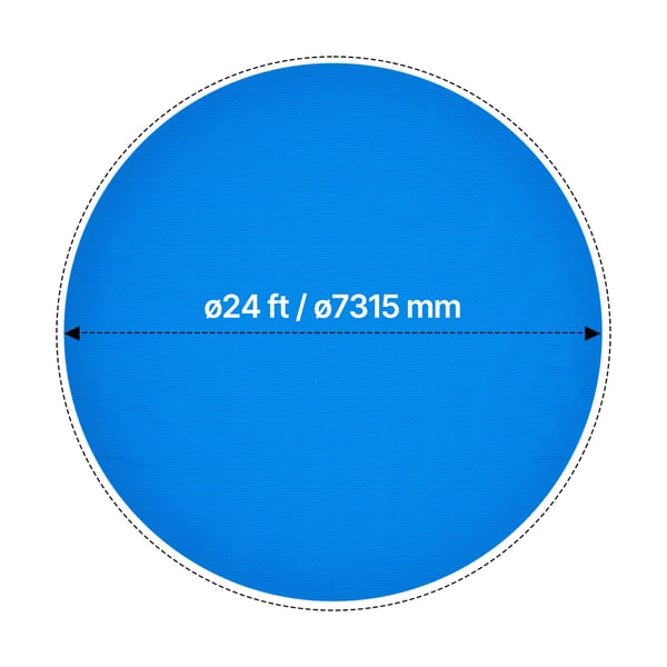 Soltäcke för pool, 732 cm, rund, blå, PE-material