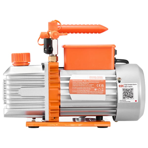 Vakuumpump, Tvåstegs roterande lamell, 5 CFM 142 L/min, HVAC-underhåll