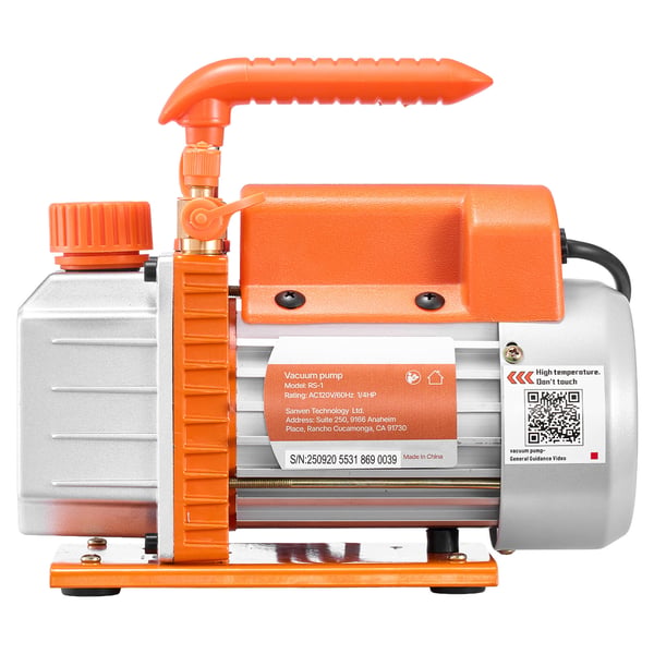 Vakuumpump, Enkelstegs roterande lamell, 3,5 CFM 99 L/min, HVAC