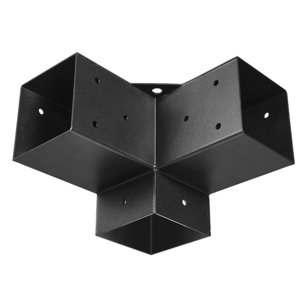 Pergolan kiinnikesarja, 92x92 mm, musta, hiiliteräs