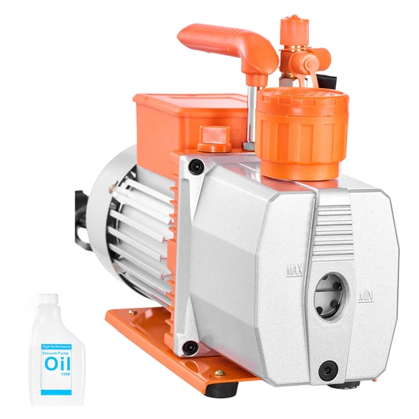 Vakuumpump, tvåstegs, roterande lamell, 7 CFM, 198 L/min, HVAC-underhåll