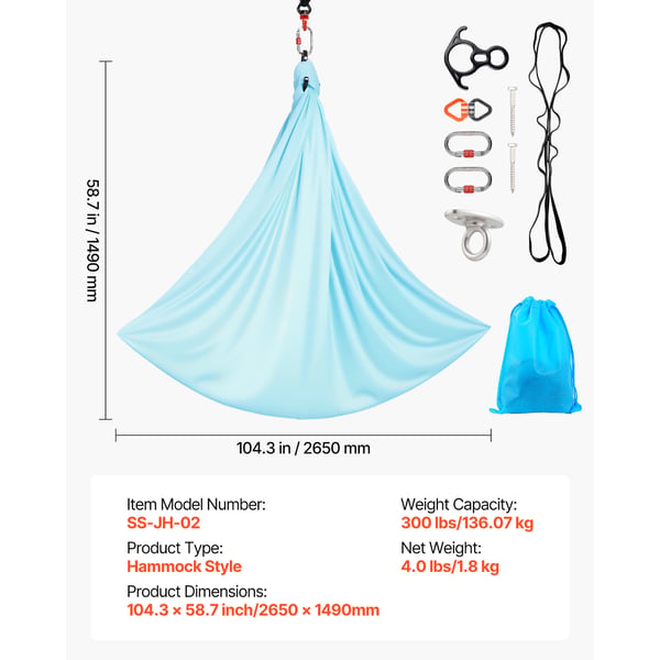 Aerial Yoga-hängmatta 265x149 cm Dubbel funktion Nylonväv