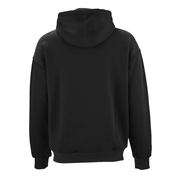 Opvarmet sweatshirt hoodie, 5 varmezoner, sort, bomuld polyester