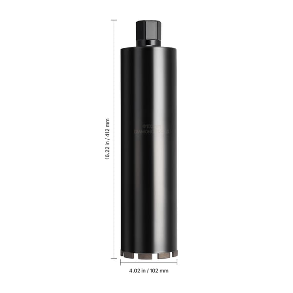 Kerneborekrone 102x356 mm Våddiamant, Rød