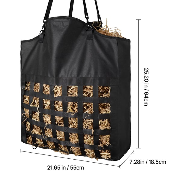 Hay Bag, 55x18.5x64 cm, Svart, Nylon, Slow Feed, Vattentät