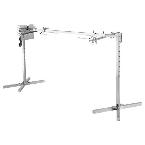 Rotisserigrill, 182,5x53,5x86 cm, rustfrit stål, justerbar højde