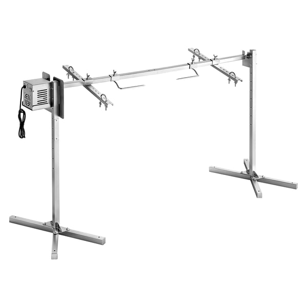 Rotisserigrill, 182,5x53,5x86 cm, rustfrit stål, justerbar højde