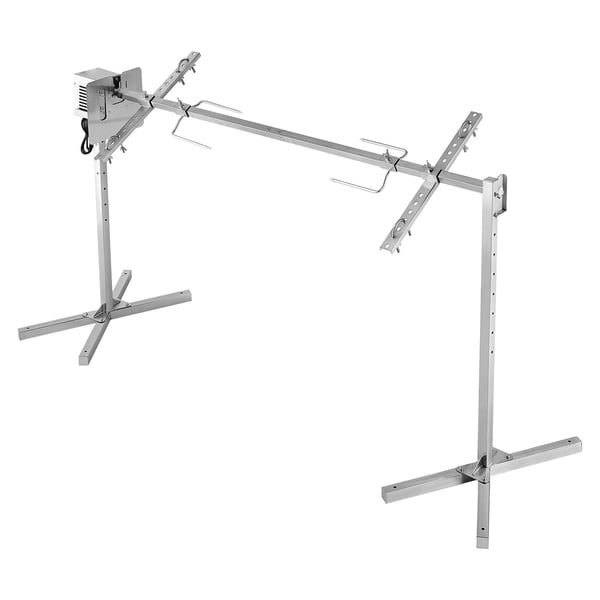 Rotisserigrill, 182,5x53,5x86 cm, rustfrit stål, justerbar højde