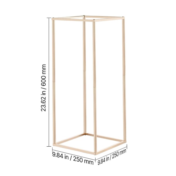 Blomsterställ, 10-delad rektangulär blomsterdisplay, 25x25x60 cm, guld