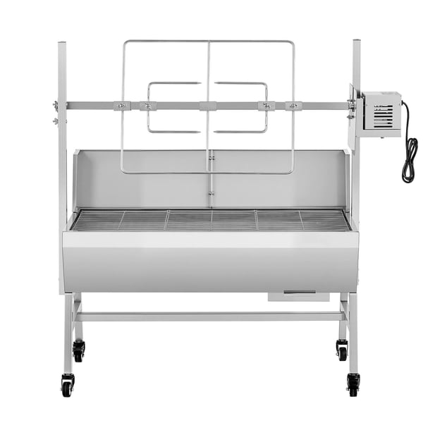 Rotisserigrill, 113,5x44,2x112,3 cm, rustfrit stål, udendørs madlavning