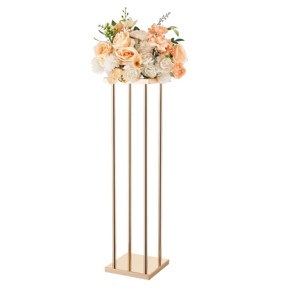 Blomsterstander, 10-delt søjle blomsterdisplay, 20x20x80 cm, Guld, Metal