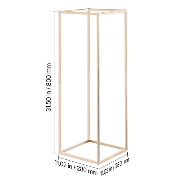 Blomsterstand, 80x28x28 cm, Guld, Metal Display