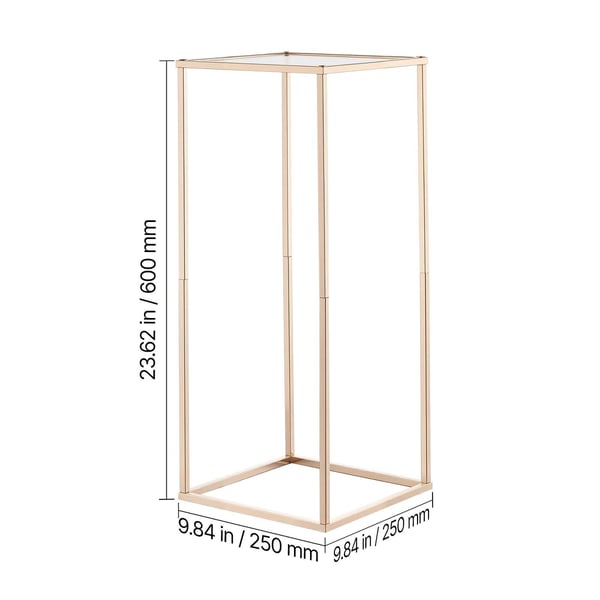 Blomsterställ, 10-delars set, 25x25x60 cm, Guld, Stål och Akryl