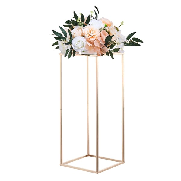Blomsterställ, 10-delars set, 25x25x60 cm, Guld, Stål och Akryl