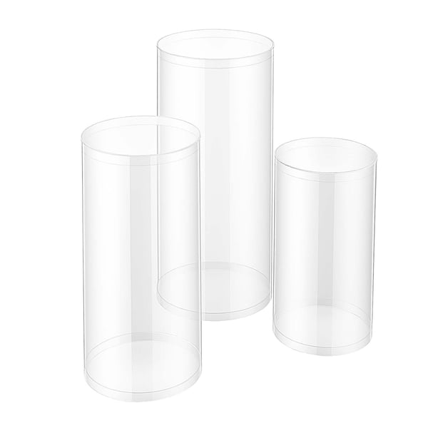 Blomsterställ, 3-delat runt cylinderset, 60x75x90 cm, Klar, Akryl