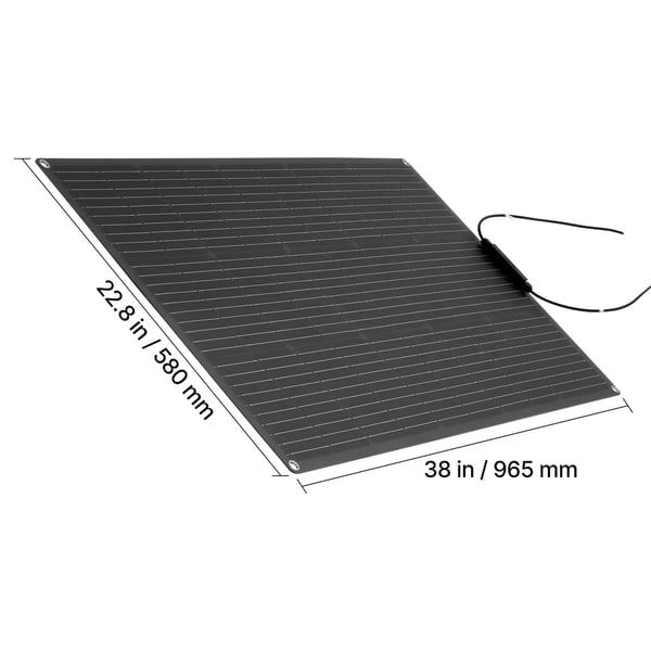 Solpanel, 100W semi-fleksibel monokrystallinsk, 96.5x58x1.95 cm, vandtæt