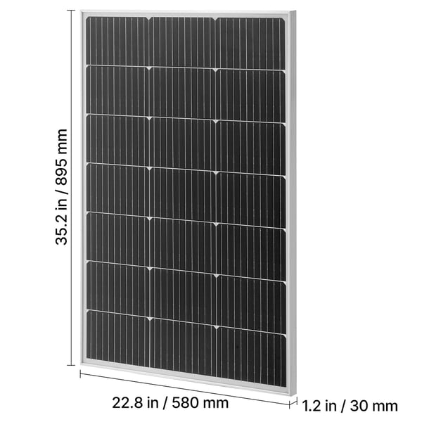 Aurinkopaneeli, 4 kpl monokiteinen 100W, 89,5x58x3 cm, vedenkestävä