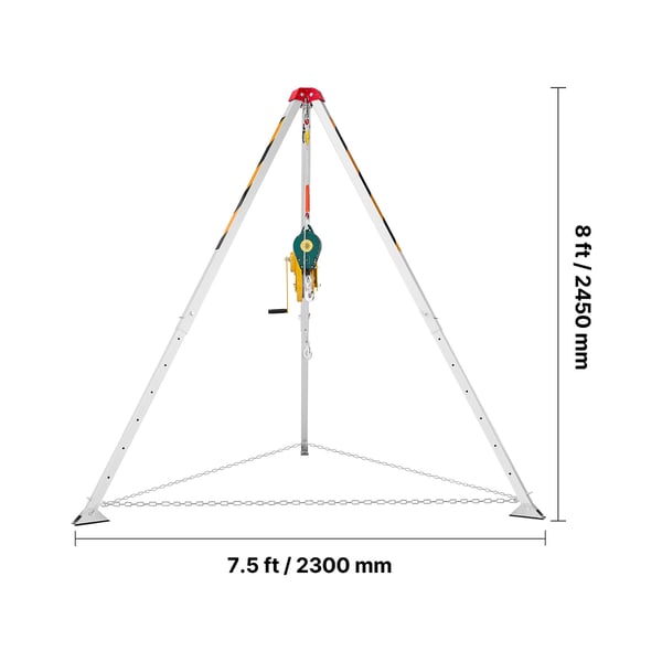 Räddningstativ Kit, 145x160x245 cm, Justerbara ben, Stål-Aluminium