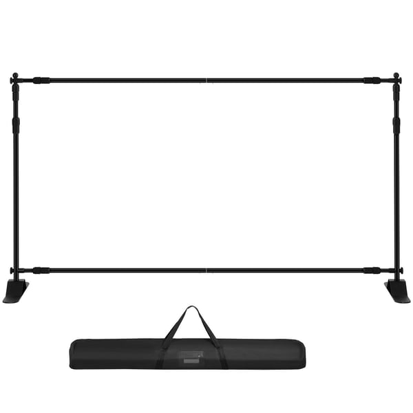 Baggrundsbannerstativ, 243,8x243,8–304,8x243,8 cm, Sort, Justerbar Aluminium
