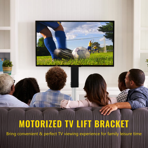 Motoriseret TV-lift, 29x77,4-127,4 cm, højdejusterbar, sort, aluminiumlegering