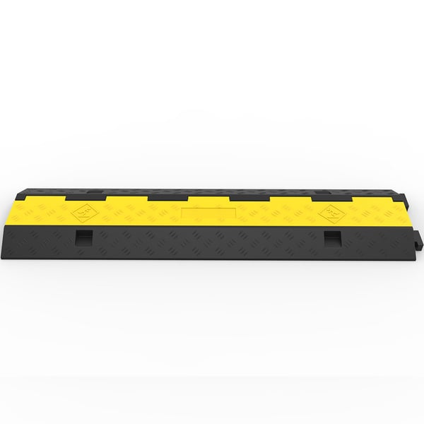 Kabelbeskytter, 101x24,5x5 cm, Sort Gul, Gummi, 2 kanaler