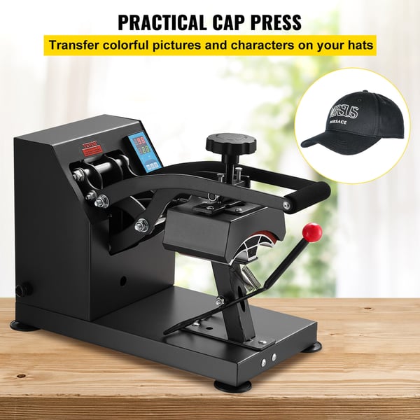 Hat Heat Press Maskine, 9x14 cm, Digital LCD Timer, Aluminium