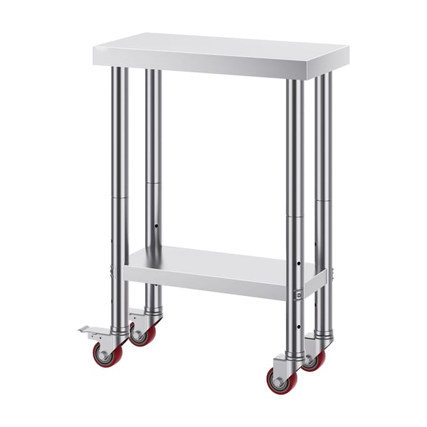 Serveringsarbetsbord, 30,7x61,2x86,2 cm, Rostfritt stål, Justerbar hylla