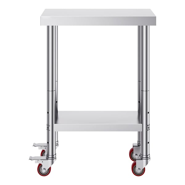 Serveringsarbetsbord, 30,7x61,2x86,2 cm, Rostfritt stål, Justerbar hylla