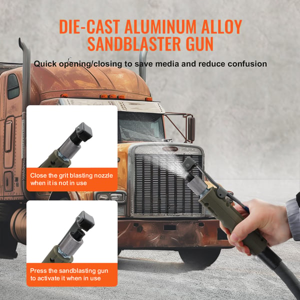 Sandblaster, 63x35x80 cm, Bærbar, Kraftig konstruktion