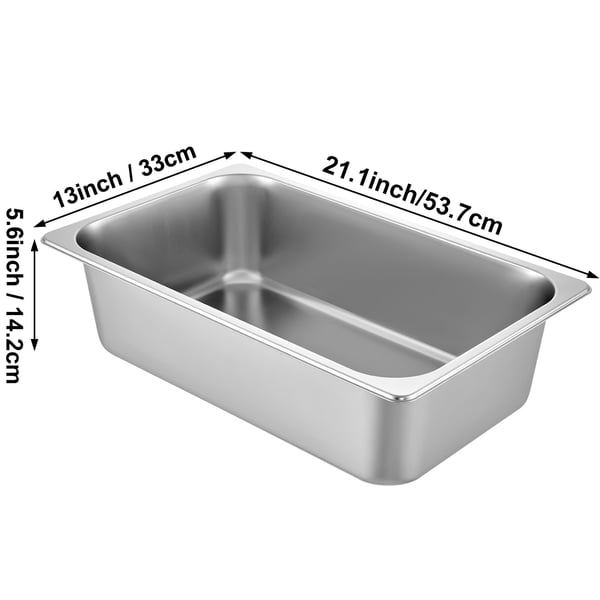 Steam Table Pan Sæt, 53.7x33x14.2 cm, Rustfrit Stål, Madbeholder