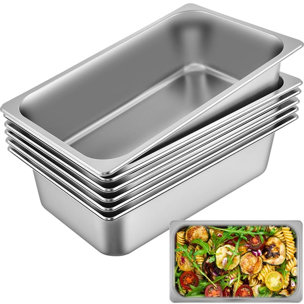 Steam Table Pan Sæt, 53.7x33x14.2 cm, Rustfrit Stål, Madbeholder