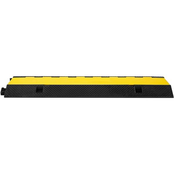 Kabelbeskytter rampe, 3 kanaler, 103x30x5,5 cm, sort gul, gummi
