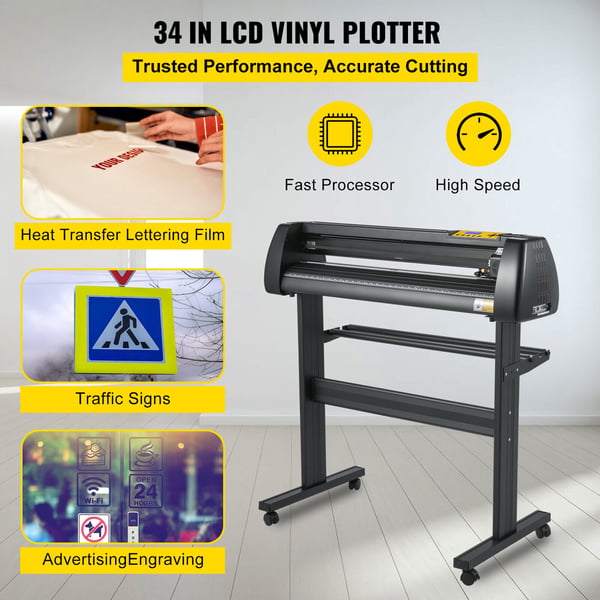 Vinylskärare Plotter, 87x78 cm, Svart, med Stativ