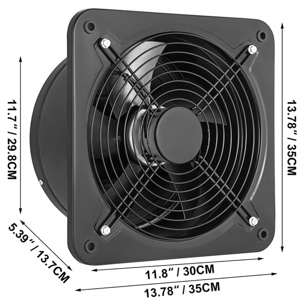 Udsugningsventilator, 30x30 cm, Metal