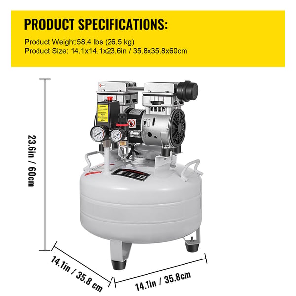 Ilmakompressori 30L 850W öljytön hiljainen