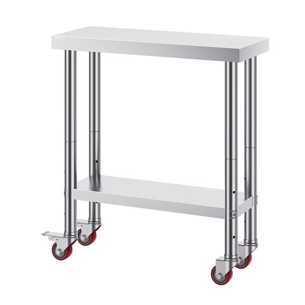 Serveringsarbetsbord, 76,2x30,5x86,4 cm, rostfritt stål, justerbar hylla