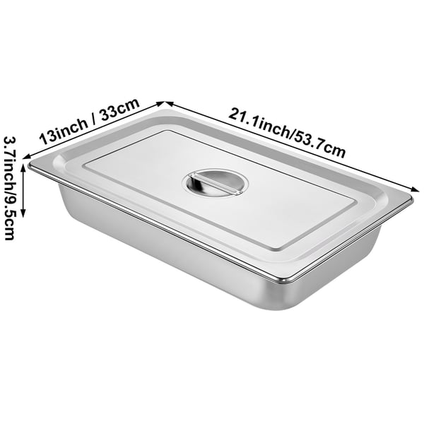 Steam Table Pan, 4 stk., 53,7x33x9,5 cm, rustfrit stål