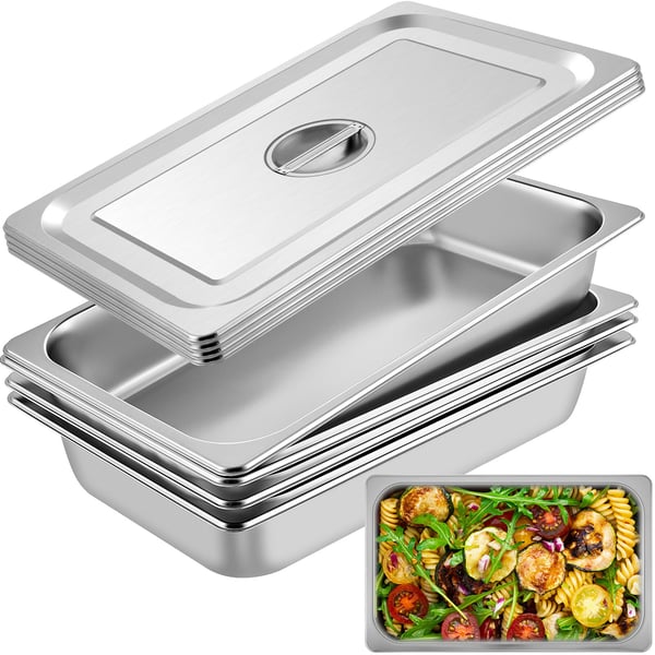 Steam Table Pan, 4 stk., 53,7x33x9,5 cm, rustfrit stål
