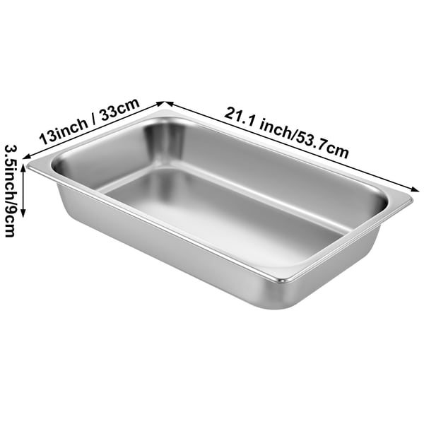 Steam Table Pan Sæt, 6 stk., 53,1x32,5x9,9 cm, Rustfrit Stål