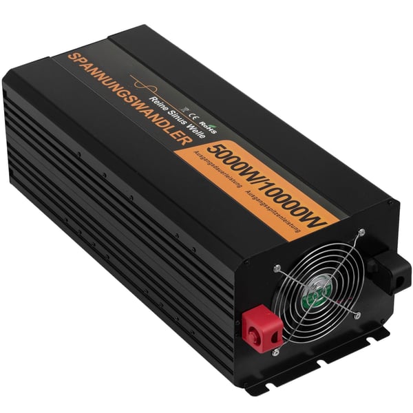 Invertteri, puhdas siniaalto, 5000W, 24V DC – 230V AC, alumiini