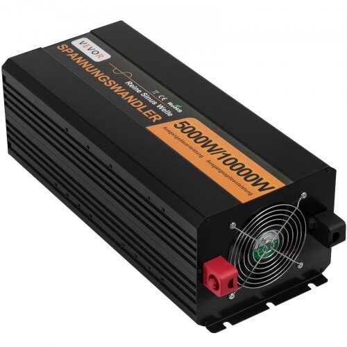 Invertteri, puhdas siniaalto, 5000W, 24V DC – 230V AC, alumiini
