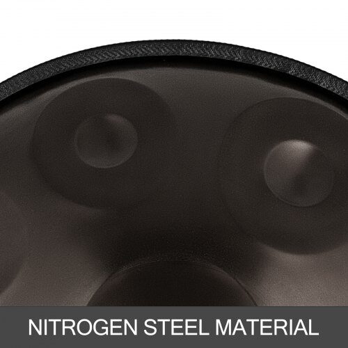 Handpan tromme, D-mol 9 toner 56x26 cm, brun, stål