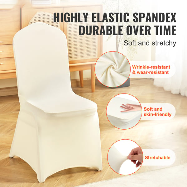 Tuolinpäälliset, 560x450x935 mm, beige, spandex-kangas