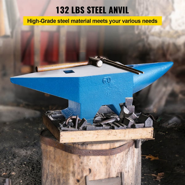 Alasin, yksisarvinen valuteräs, 67x18.5x21.5 cm, sininen, metallityökalu