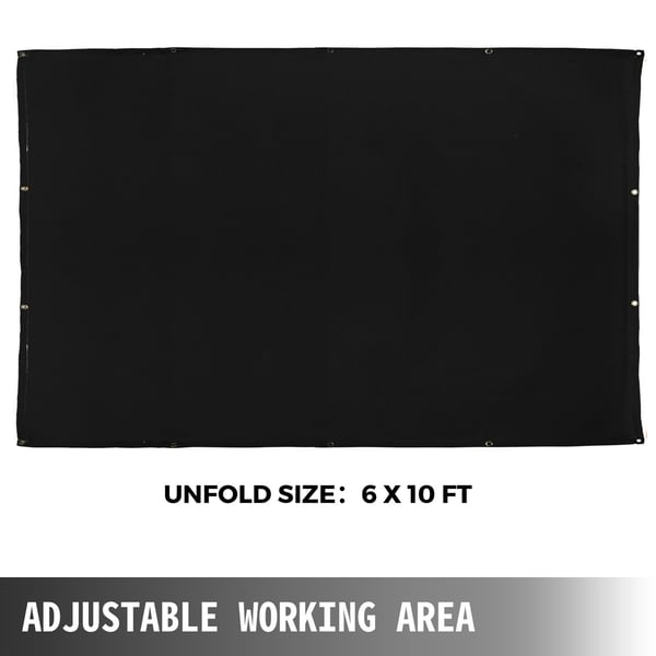 Hitsauspeite 180x305 cm musta lasikuitu palosuojattu